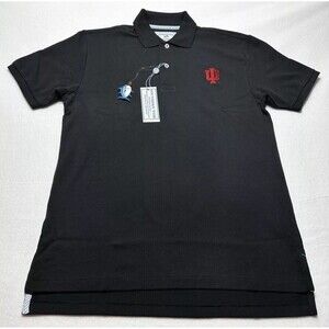 NWT Indiana Hoosiers Southern Tide Skipjack Polo Shirt IU Black Mens Size Small